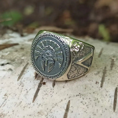 Spartan warrior helmet ring