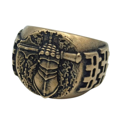Ukrainian Tank Troops ring 6 US Bronze with patina