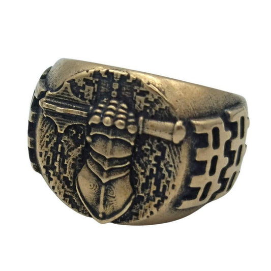 Ukrainian Tank Troops ring 6 US Bronze with patina