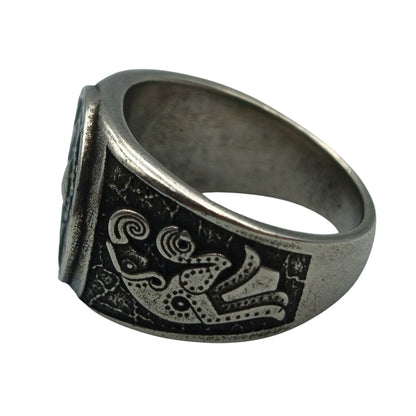 Tiwaz Rune Raven Ring