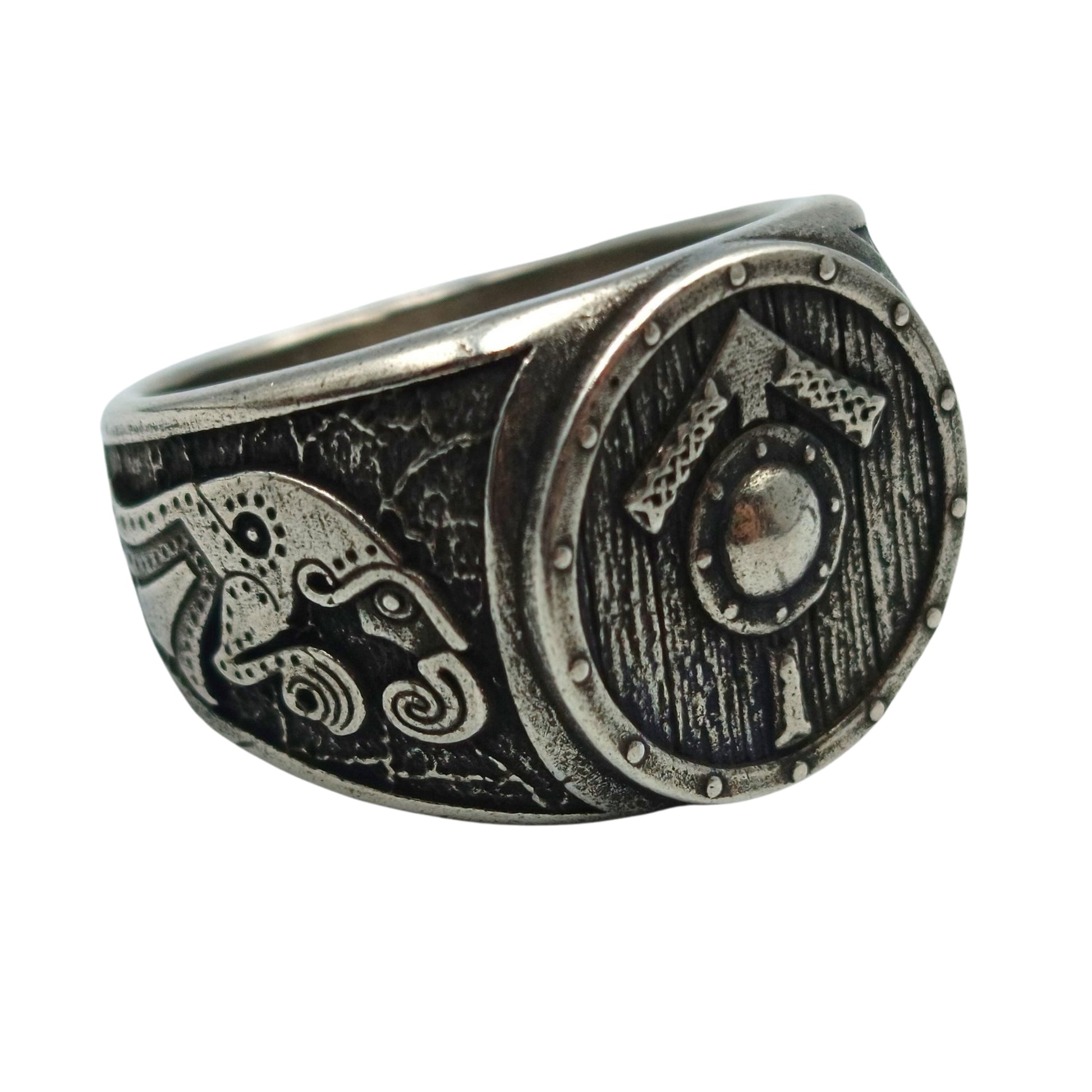 Tiwaz Rune Raven Ring