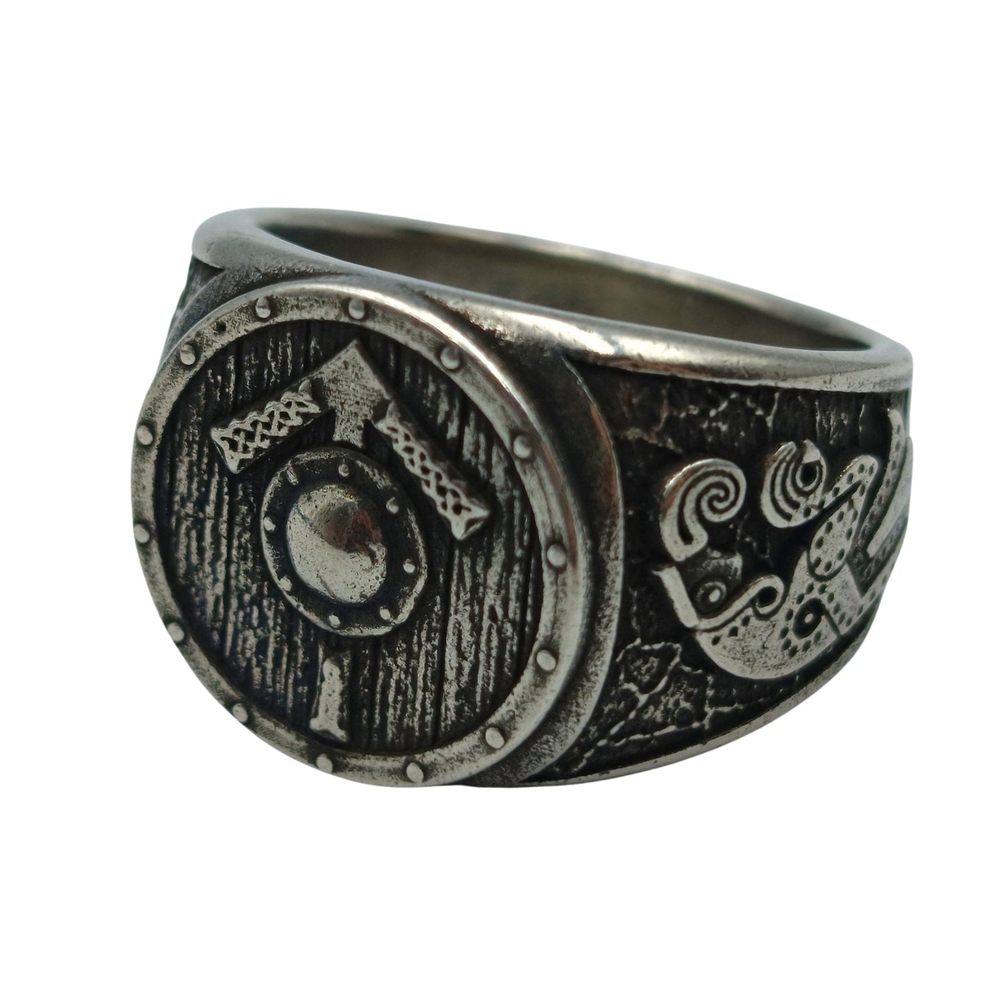 Tiwaz Rune Raven Ring 6 US Silver plating