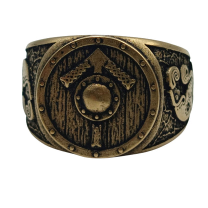 Tiwaz Rune Raven Ring