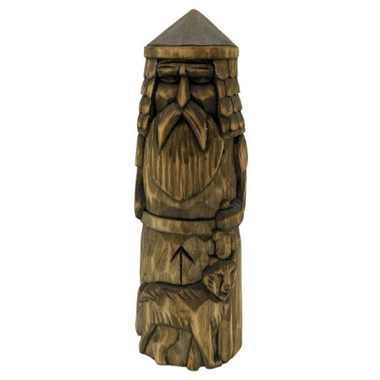 Tyr God wood carved figurine   