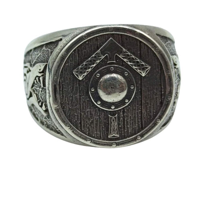 Tiwaz rune shield ring