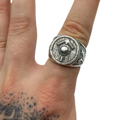 Tiwaz rune shield ring