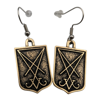 Lucifer sigil earrings Bronze