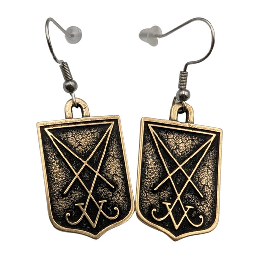Lucifer sigil earrings Bronze