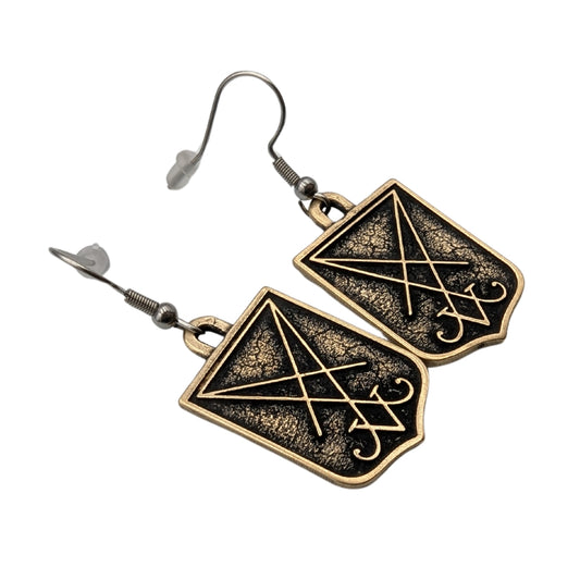 Lucifer sigil earrings