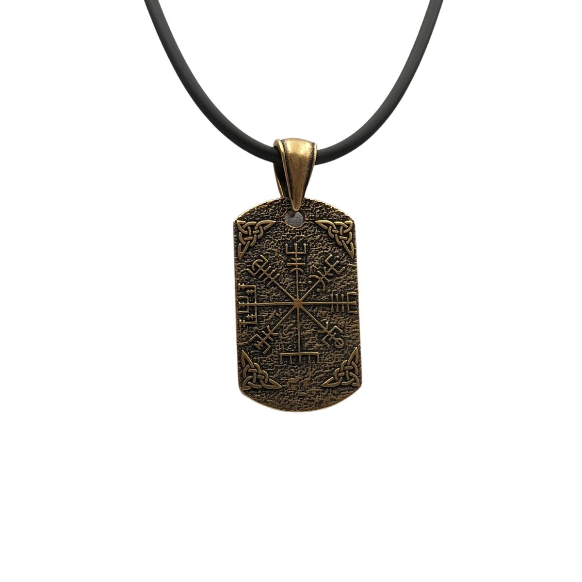 Vegvisir dara knot bronze pendant Bronze With rubber cord 