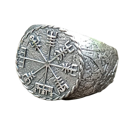 Vegvisir ring Viking compass 6 US Silver 925