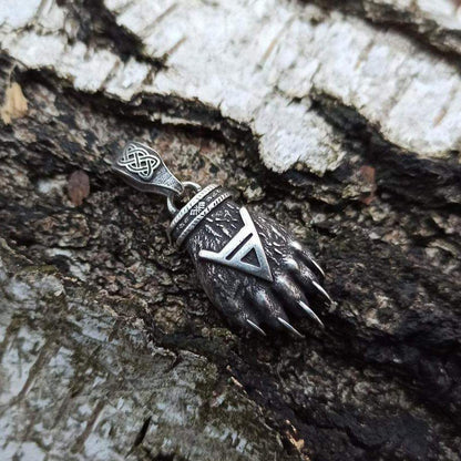 Slavic Veles Bear paw pendant