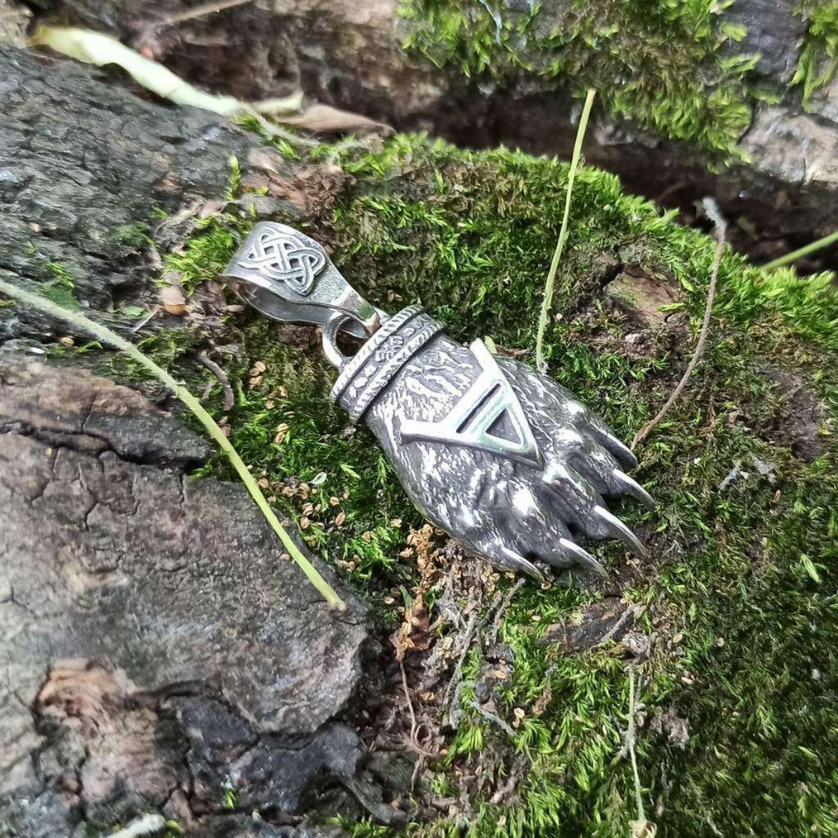 Slavic Veles Bear paw pendant