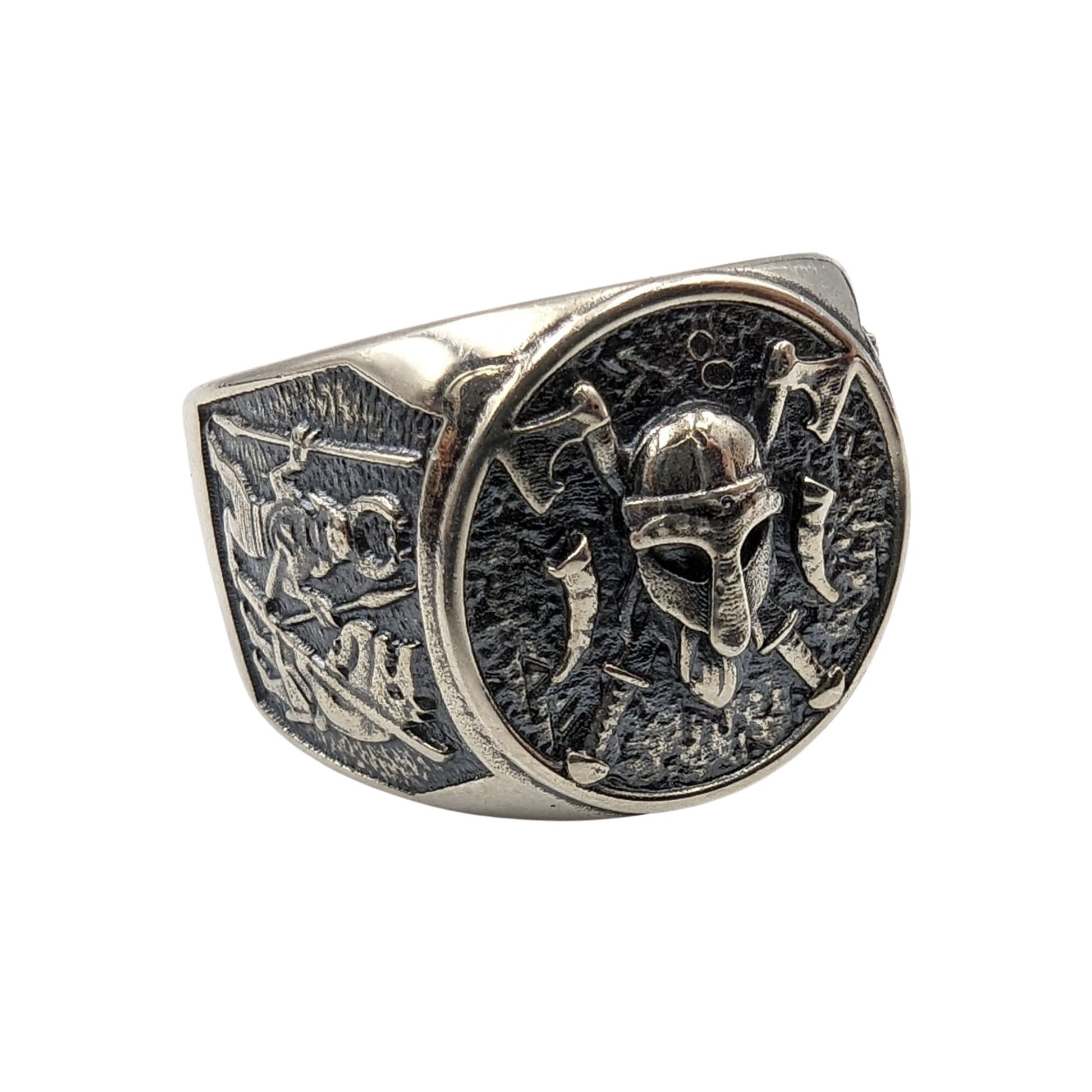 Viking warrior signet silver ring 8 US/CA  