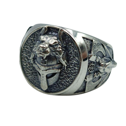 Viking warrior wolf ring 6 US Silver 925