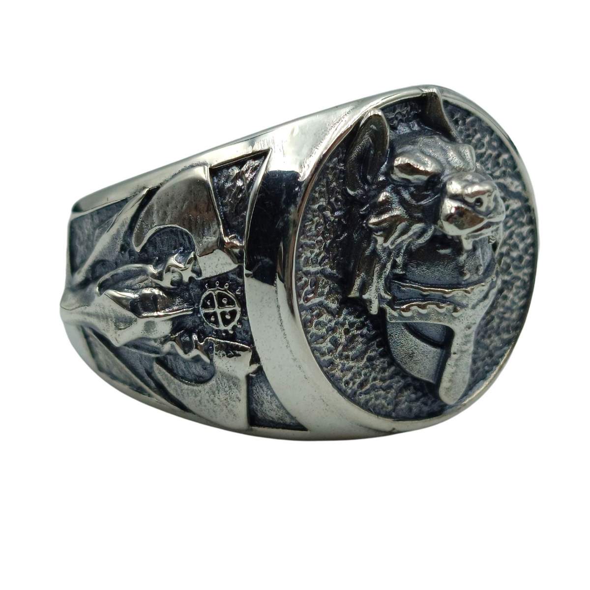 Viking warrior wolf ring