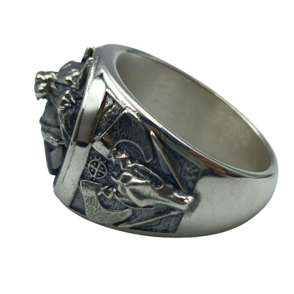 Viking warrior wolf ring
