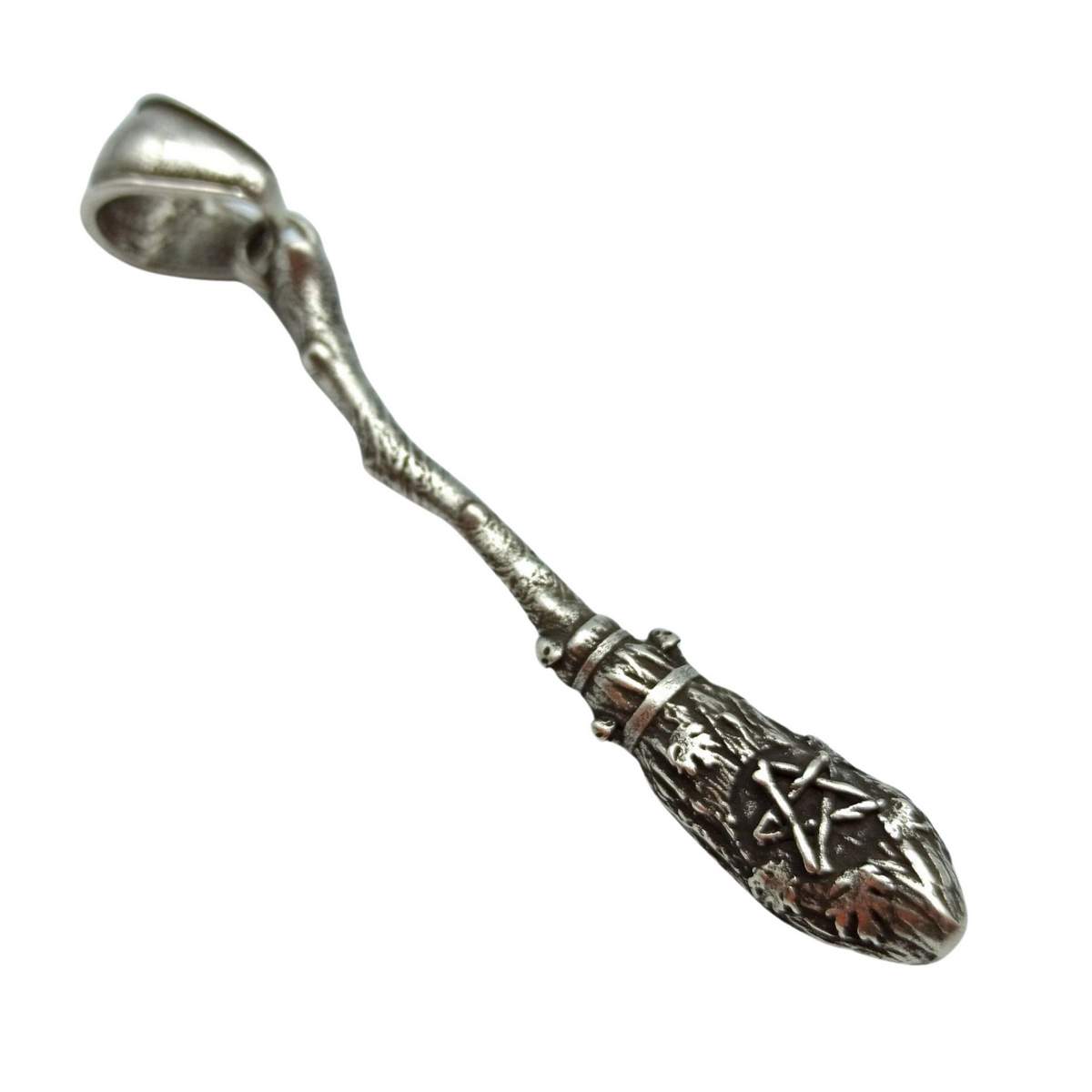 Witch broom pendant Silver plating