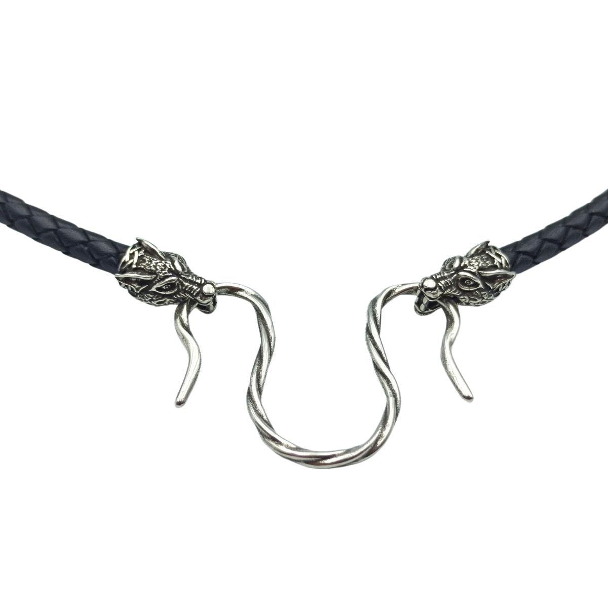 Wolf Geri and Freki leather necklace