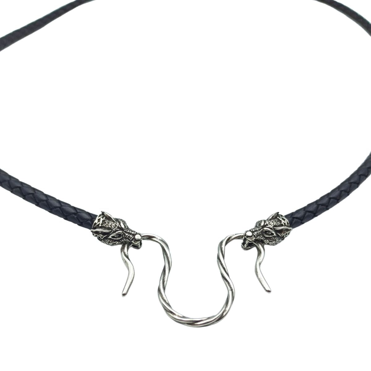 Wolf Geri and Freki leather necklace