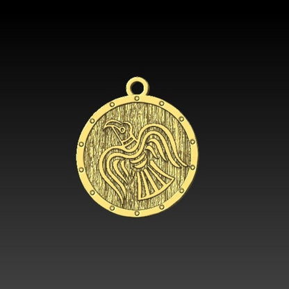 Raven Banner pendant Gold plating