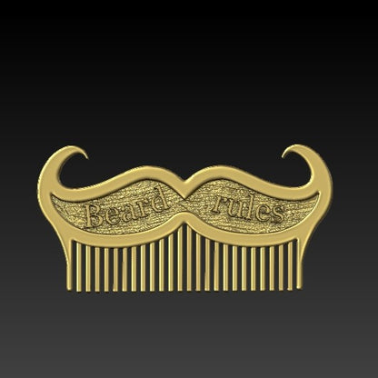 Beard Rules beard comb Gold plating