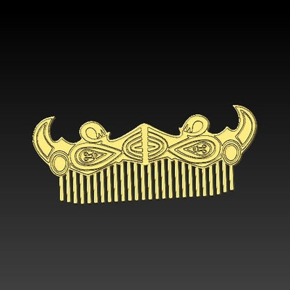 Viking raven beard comb Gold plating