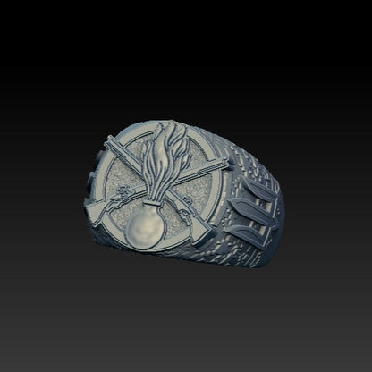 Ukrainian Mechanized Troops ring 6 US Silver 925