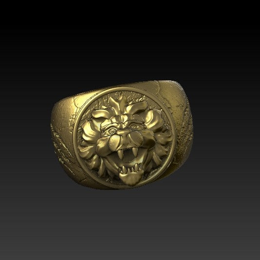 Lion signet ring 6 US Gold plating