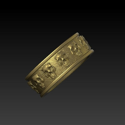 Skull band ring