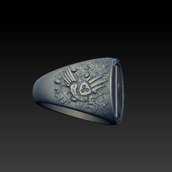 Raido rune signet ring