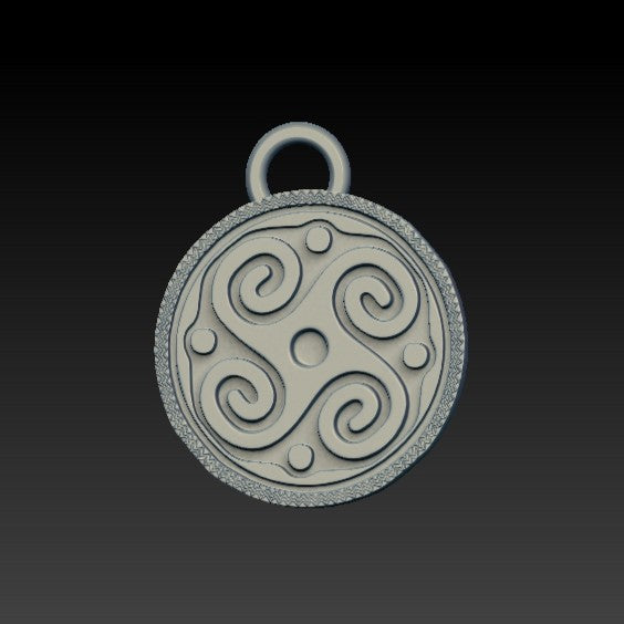 Slavic Solar petroglyph sun pendant Silver 925