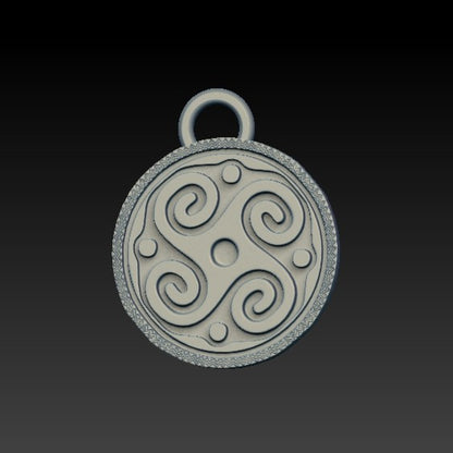 Slavic Solar petroglyph sun pendant Silver 925