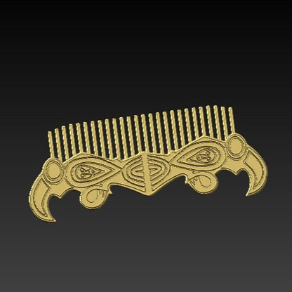 Viking raven beard comb