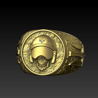 The Ghost of Kyiv signet ring 6 US Gold plating