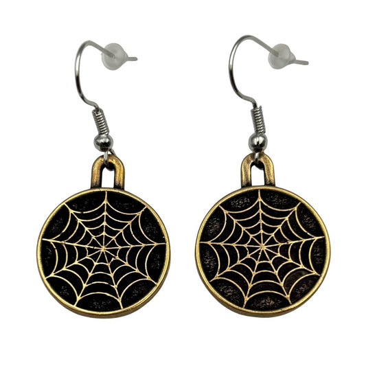 Spiderweb earrings Bronze