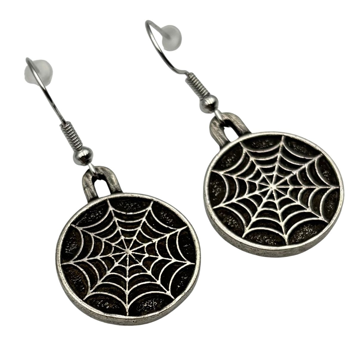 Spiderweb earrings Silver plating
