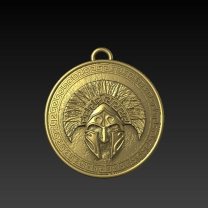 Spartan shield pendant Gold plating