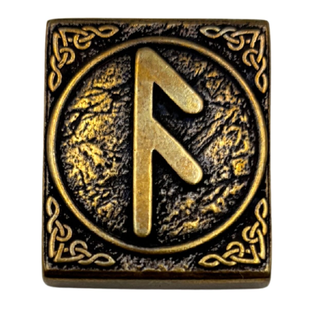 Ansuz rune molle clip Bronze with patina