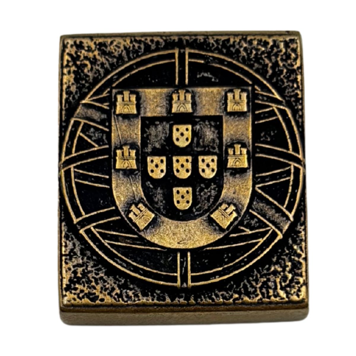 Portugal Flag MOLLE Clip — Bronze Tactical Accessory Bronze with patina