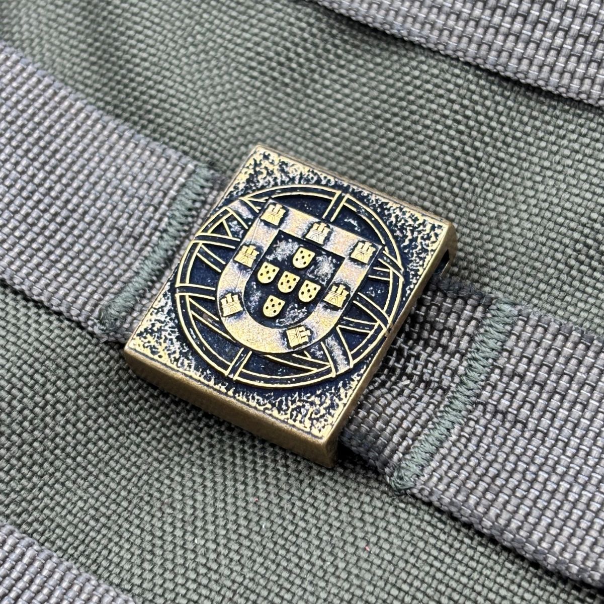 Portugal Flag MOLLE Clip — Bronze Tactical Accessory
