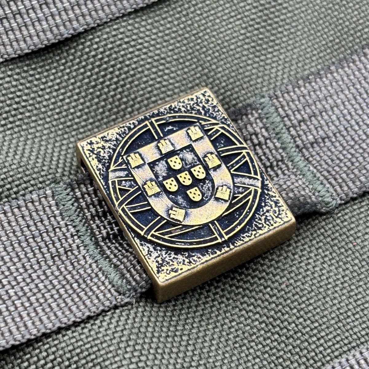 Portugal Flag MOLLE Clip — Bronze Tactical Accessory