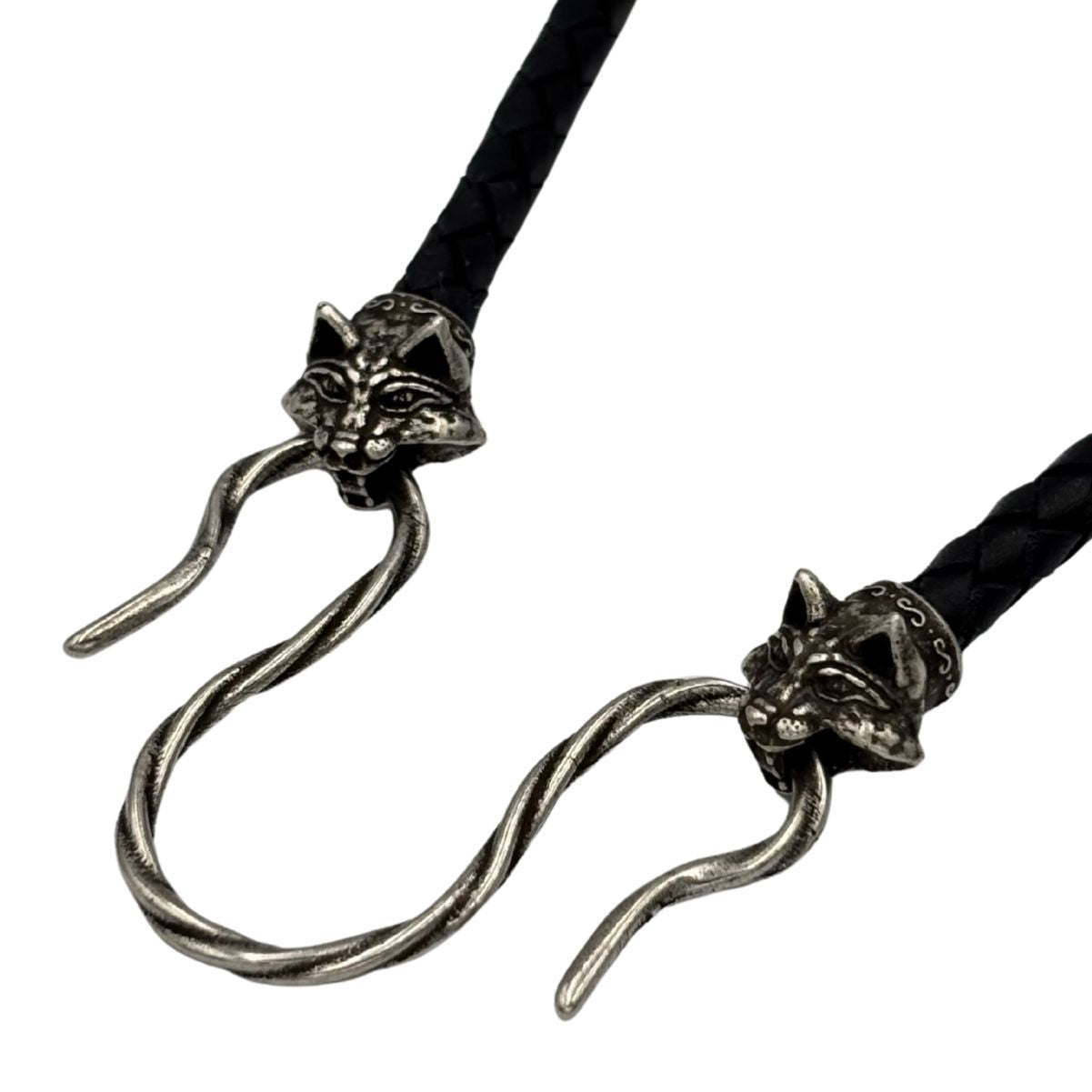 Lynx cat leather necklace
