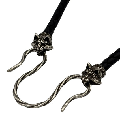 Lynx cat leather necklace