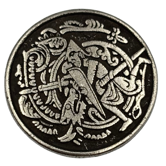 Sigurd and Fafnir paracord bead Silver plated