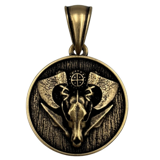 Wolf Skull pendant Bronze