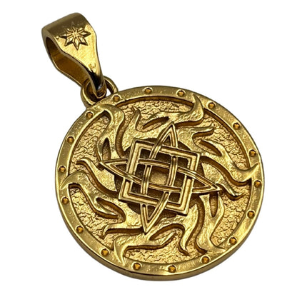 Svarog symbol pendant Gold plating