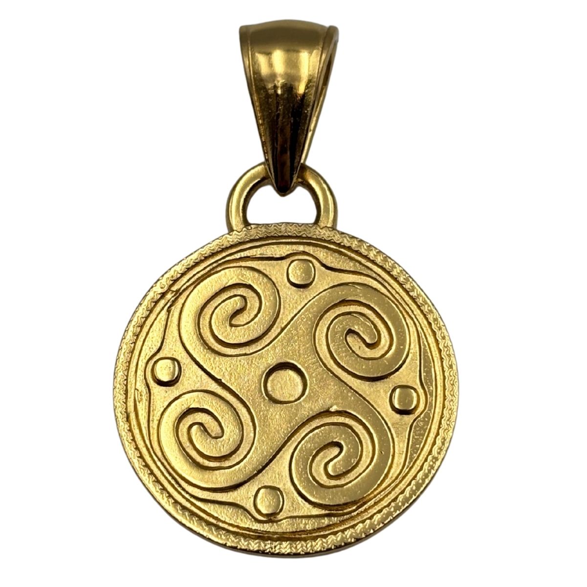 Slavic Solar petroglyph sun pendant Gold plating