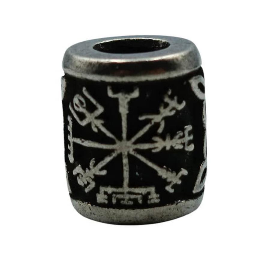 Vegvisir symbol bronze bead Silver plating  