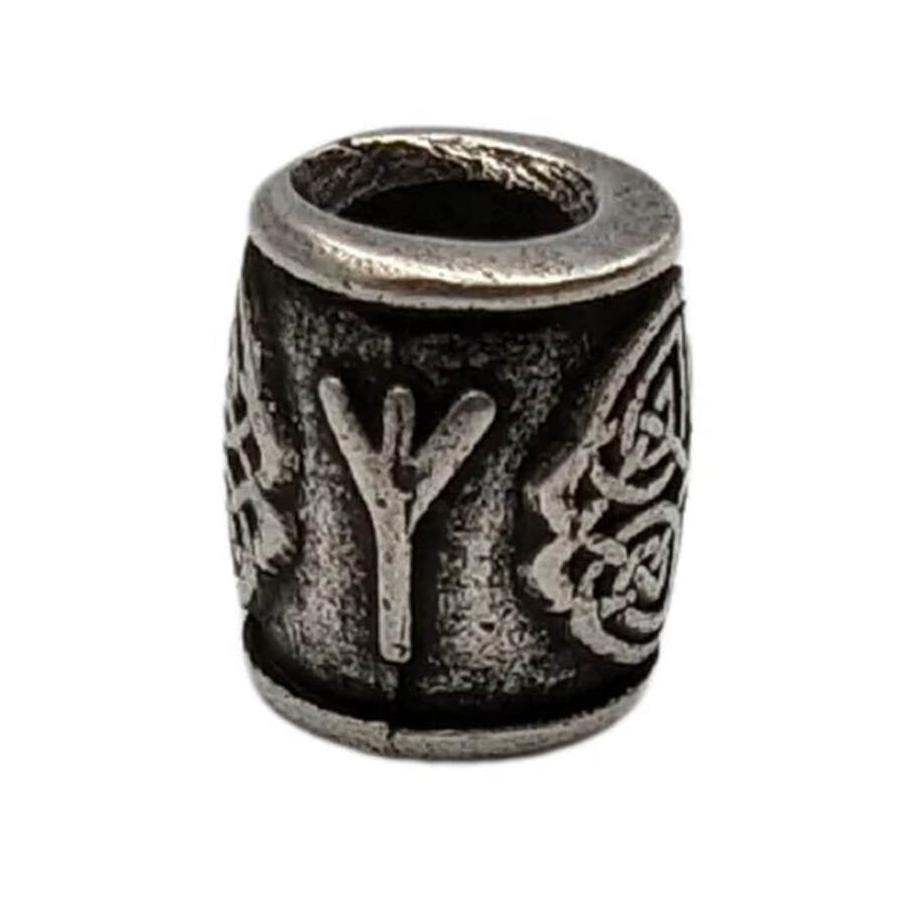 Algiz rune bronze bead   